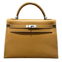 エルメス HERMES ケリー32 □E刻 ナチュラルサブレ SV金具 バッシュ レディース ショルダーバッグ【中古】