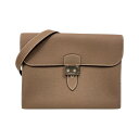 エルメス HERMES サックアデペッシュ メッセンジャー B刻 エトゥープ シルバー金具 トゴ メンズ ショルダーバッグ【中古】