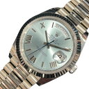 ロレックス ROLEX デイデイト40 アイスブルー 228236 プラチナ 自動巻き メンズ 腕時計【中古】