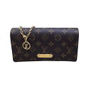 ルイ・ヴィトン LOUIS VUITTON ウォレット・オン チェーン リリー M82509 ブラウン PVC レザー レディース ショルダーバッグ【中古】