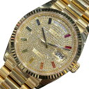 ロレックス ROLEX デイデイト レインボーインデックスダイヤ 128238 K18イエローゴールド 自動巻き メンズ 腕時計【中古】