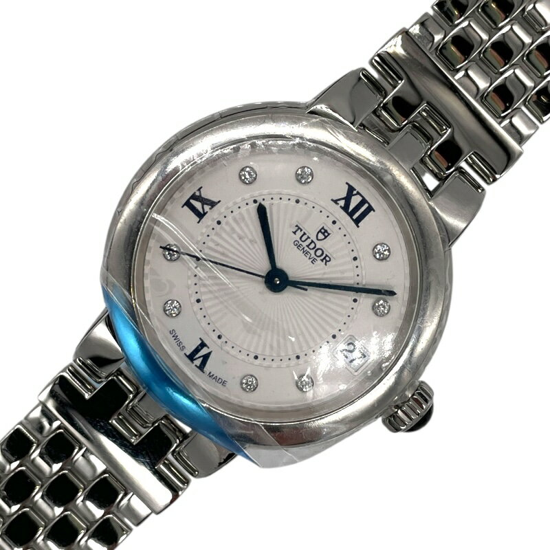 チューダー/チュードル TUDOR クレア ド ローズ 8Pダイヤ 35800 ホワイト×シルバー SS レディース 腕時計【中古】