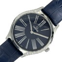 オメガ OMEGA デビル トレゾア 428.18.36.60.03.001 ブルー SS/クロコレザーベルト クオーツ レディース 腕時計【中古】