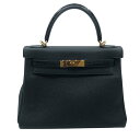 エルメス HERMES ケリー28 タッチ Z刻 ブラック ゴールド金具 トゴ・ポロサス レディース ハンドバッグ【中古】