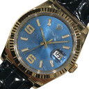 ロレックス ROLEX デイトジャスト36 116138 ブルー K18YG メンズ 腕時計【中古】