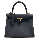 エルメス HERMES ケリー25 タッチ Y刻 ブラック ゴールド金具 トゴ×リザード レディース ショルダーバッグ【中古】