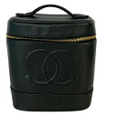 シャネル CHANEL ココマーク バニティバッグ A01998 ブラック キャビア レディース ハンドバッグ【中古】