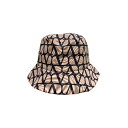 ヴァレンティノ VALENTINO ロゴバケットハット ベージュ/ブラック シルク ユニセックス その他ファッション雑貨【中古】
