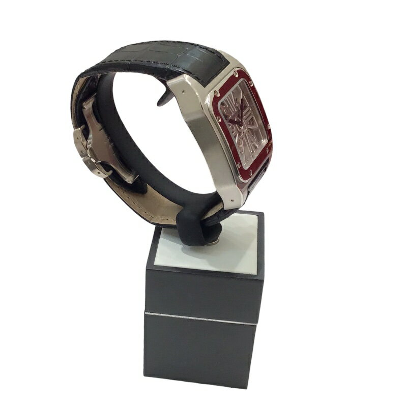 カルティエ Cartier サントス 100 スケルトン XL W2020018 シルバー パラジウム 自動巻き メンズ 腕時計【中古】