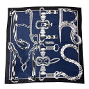 エルメス HERMES カレH 100 《エルメス・メタリック》 H104145T 11 マリン/ブラック/ホワイト カシミア/シルク レディース スカーフ【中...