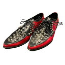 プラダ PRADA マルチスタッズ装飾ドレスシューズ 1E701I レッド メンズ ドレスシューズ【中古】(4)