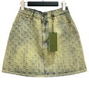 グッチ GUCCI GG総柄 デニムスカート 678789 ブルー 40 コットン100% レディース ミニスカート【中古】
