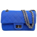 シャネル CHANEL ミニマトラッセ20 A69900 ブルー シルバー金具 コットンジャージー レディース ショルダーバッグ【中古】