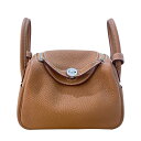 エルメス HERMES ミニリンディ W刻 ゴールド シルバー金具 トリヨンクレマンス レディース ショルダーバッグ【中古】