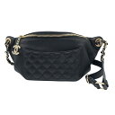 シャネル CHANEL マトラッセベルトバッグ A57832 ブラック/ゴールド レザー レディース ウエストバッグ【中古】