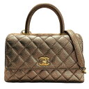 シャネル CHANEL ココハンドルXS A92990 メタリックゴールド GD金具 キャビアスキン レディース ショルダーバッグ【中古】