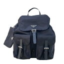 プラダ PRADA Re-Nylon バックパック ミディアム 1BZ811 ブラック ナイロン レディース リュック・デイパック【中古】