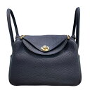 エルメス HERMES リンディ26 W刻印 ブラック×ゴールド金具 トリヨンクレマンス レディース ショルダーバッグ【中古】