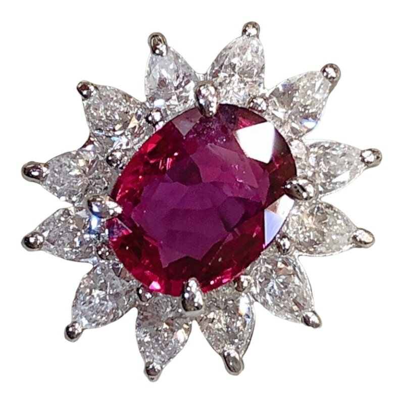 【中古】ルビーリングPt900プラ...