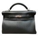 エルメス HERMES ケリー42 マキシ W刻 ブラック SV金具 トゴ メンズ ハンドバッグ【中古】