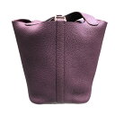 エルメス HERMES ピコタンロックPM U刻 カシス シルバー金具 トゴ レディース ハンドバッグ【中古】(4)