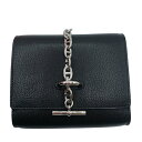 エルメス HERMES シェーヌダンクル コンパクトウォレット W刻 ブラック シェーブル レディース その他小物【中古】