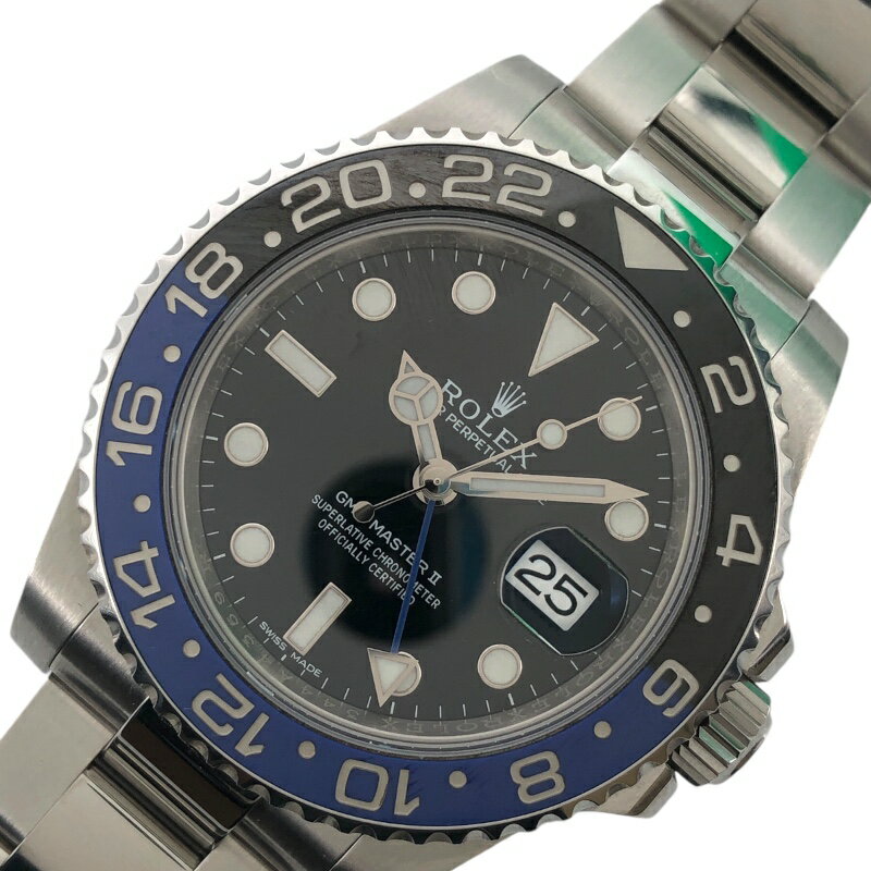 ロレックス ROLEX GMTマスター2 116710BLNR ブラック ステンレススチール メンズ 腕時計【中古】