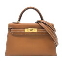 エルメス HERMES ミニケリー2 U刻 ナチュラルサブレ ゴールド金具 ヴォーバトラー レディース ショルダーバッグ【中古】