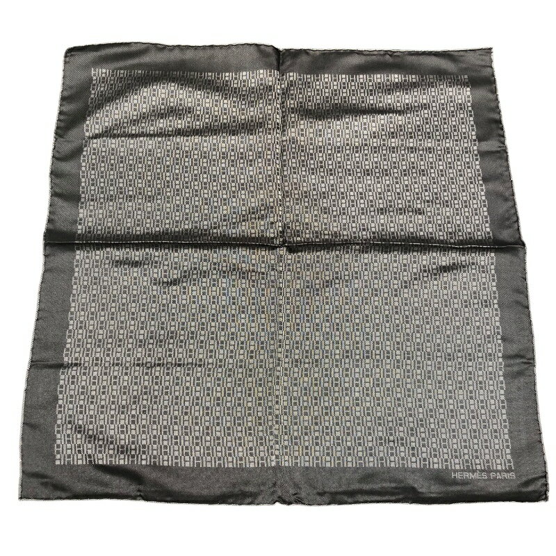 エルメス HERMES カレ40 グレー シルク ユニセックス スカーフ【中古】