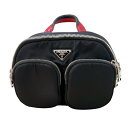 プラダ PRADA ナイロンスモールバックパック 1BZ049 ブラック/シルバー金具 ナイロン レディース リュック・デイパック【中古】