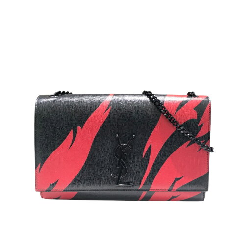 サンローラン SAINT LAURENT ケイトミディアム 364021 ブラック・レッド グレインレザー レディース ショルダーバッグ【中古】 サンローラン SAINT LAURENT ケイトミディアム 364021 ブラック・レッド グレインレザー レディース ショルダーバッグ【中古】