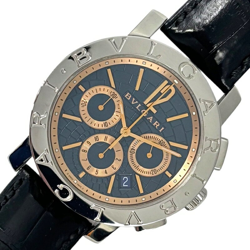 ブルガリ BVLGARI ブルガリブルガリ クロノグラフ BB42SLCH(BB42C3SLDCH) ブルー SS メンズ 腕時計【中古】