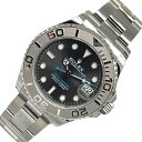 ロレックス ROLEX ヨットマスター37 スレート ランダムシリアル 268622 シルバー×グレー Pt/SS レディース 腕時計【中古】