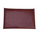 エルメス HERMES カルヴィ W刻 ルージュ マダム レディース カードケース【中古】