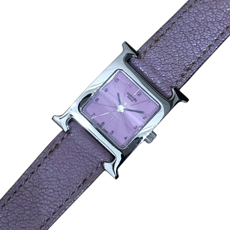 エルメス HERMES Hウォッチ HH1.210 ピンク ステンレススチール レディース 腕時計【中古】