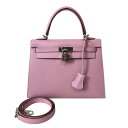 エルメス HERMES ケリー25 外縫い U刻印 モーヴシルベストル シルバー金具 エプソン レディース ショルダーバッグ【中古】