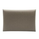 エルメス HERMES カルヴィ U刻 エトゥープ SV金具 エプソン レディース カードケース【中古】