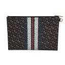 バーバリーロンドン BURBERRY LONDON フラットポーチ ブラウン PVC レディース セカンドバッグ【中古】(4)