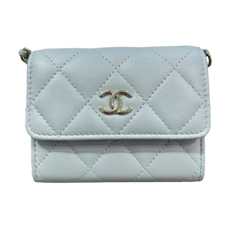 24P 差が付く☆ストーンロゴ CHANEL コイン ライトブルー ラム 楽天市場】シャネル コインケース ブルーの通販