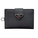 プラダ PRADA カードホルダー 2MC088 ブラック サフィアーノ レディース カードケース【中古】