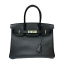エルメス HERMES バーキン30 A刻 ブラック シルバー金具 エプソン レディース ハンドバッグ【中古】