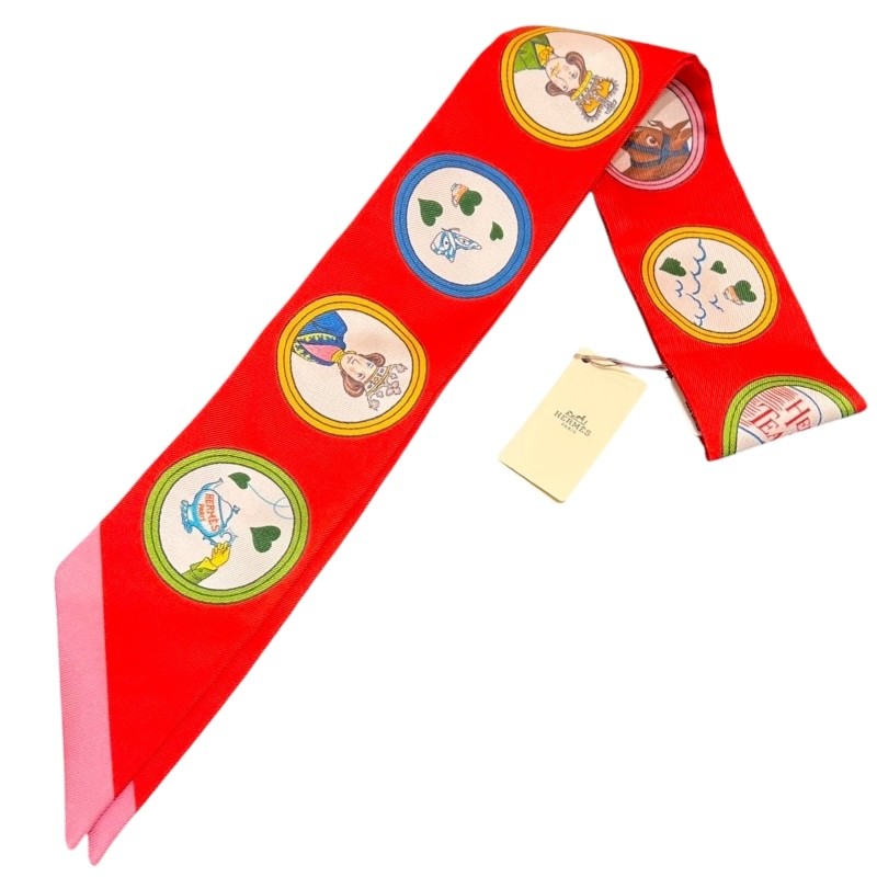 エルメス HERMES ツイリー HERMES TEA TIME シルク レディース スカーフ【中古】