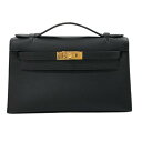 エルメス HERMES ポシェットケリー W刻印 (2024年製) ブラック ゴールド金具 スイフト レディース ハンドバッグ【中古】