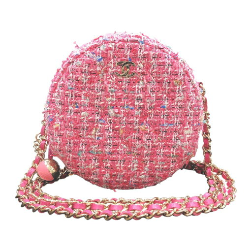 シャネル CHANEL マトラッセ ラウンド チェーンショルダーバッグ AP0245 ピンク ゴールド金具 ツイード レディース ショルダーバッグ【中古】 シャネル CHANEL マトラッセ ラウンド チェーンショルダーバッグ AP0245 ピンク ゴールド金具 ツイード レディース ショルダーバッグ【中古】