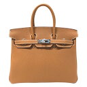 エルメス HERMES バーキン25 W刻印 (2024年製) ゴールド シルバー金具 トゴ レディース ハンドバッグ【中古】