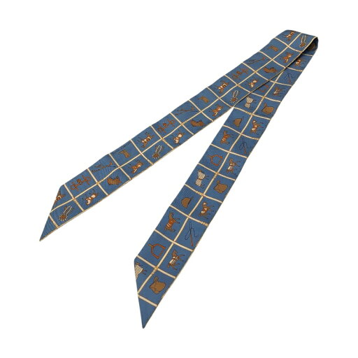 エルメス HERMES ツイリー ブルー・マルチ シルク レディース スカーフ【中古】 エルメス HERMES ツイリー ブルー・マルチ シルク レディース スカーフ【中古】
