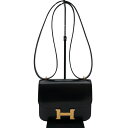 エルメス HERMES コンスタンス3ミニ Z刻 ブラック・ゴールド金具 ボックスカーフ レディース ショルダーバッグ【中古】