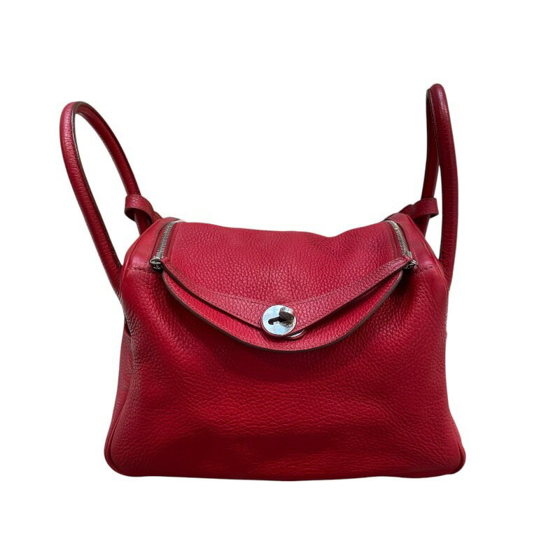 エルメス HERMES リンディ30 □N刻 ルージュカザック×シルバー金具 トリヨン レディース ショルダーバッグ【中古】