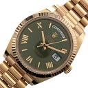 ロレックス ROLEX デイデイト40オリーブグリーン 228235 K18PG メンズ 腕時計【中古】