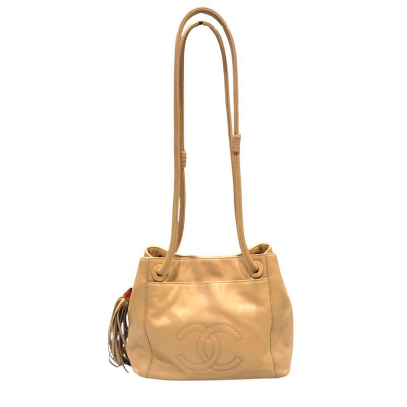 シャネル CHANEL フリンジタッセル付ロゴトート ラムスキン レディース ショルダーバッグ【中古】